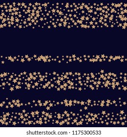 Elegant striped background. Stripes from random stars.  Isolated gradient stellar elements. Brass metallic gloss. Festive iridescent holographic shine effect vector template for decorations