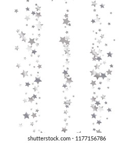 Elegant striped background. Stripes from random stars.  Isolated gradient stellar elements. Platinum metal glitter. Iridescent glitter festive celebration vector template for decoration