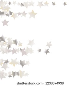 Elegant striped background. Stripes from random stars.  Isolated gradient celestial elements. Pearl nacre shine. Festive iridescent holographic shine effect vector template for decoration