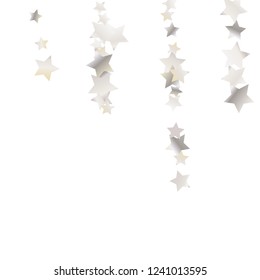 Elegant striped background. Stripes from random stars.  Isolated gradient stellar elements. Pearl nacre shine. Iridescent glitter festive celebration vector template for decoration