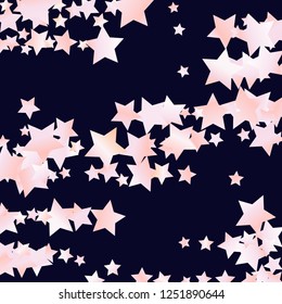 Elegant striped background. Stripes from random stars.  Isolated gradient stellar elements. Pink purple pearl nacre glitter Holiday celebration luminous glossy vector template for decoration
