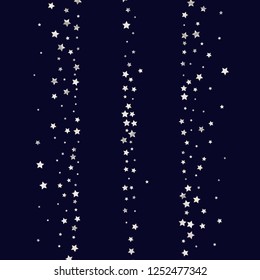 Elegant striped background. Stripes from random stars.  Isolated gradient celestial elements. Pearl nacre shine. Festive iridescent holographic shine effect vector template for decoration