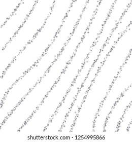 Elegant striped background. Stripes from random stars.  Isolated gradient stellar elements. Platinum metal glitter. Iridescent glitter festive celebration vector template for decoration