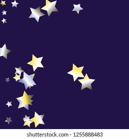 Elegant striped background. Stripes from random stars.  Isolated yellow blue white grey gradient celestial elements. Iridescent glitter festive  celebration vector  template for decorations
