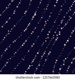 Elegant striped background. Stripes from random stars.  Isolated gradient stellar elements. Pink purple pearl nacre glitter Iridescent glitter festive celebration vector template for decoration