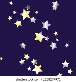 Elegant striped background. Stripes from random stars.  Isolated yellow blue white grey gradient stellar elements. Iridescent glitter festive  celebration vector  template for decorations
