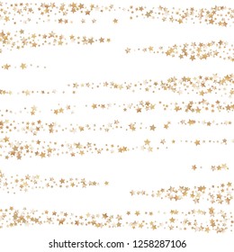 Elegant striped background. Stripes from random stars.  Isolated gradient stellar elements. Brass metallic gloss. Iridescent glitter festive  celebration vector  template for decorations