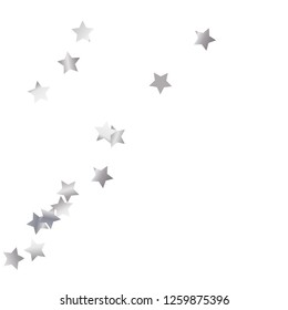 Elegant striped background. Stripes from random stars.  Isolated gradient stellar elements. Platinum metal shine. Iridescent glitter festive celebration vector template for decoration