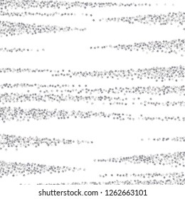 Elegant striped background. Stripes from random stars.  Isolated gradient celestial elements. Platinum metal glitter. Iridescent glitter festive celebration vector template for decoration