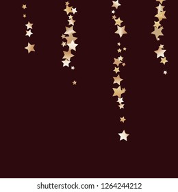Elegant striped background. Stripes from random stars.  Isolated gradient celestial elements. Brass metal glitter. Iridescent glitter festive  celebration vector  template for decorations
