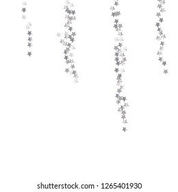 Elegant striped background. Stripes from random stars.  Isolated gradient stellar elements. Platinum metal glitter. Iridescent glitter festive celebration vector template for decoration