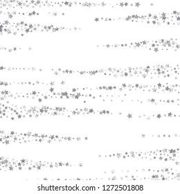 Elegant striped background. Stripes from random stars.  Isolated gradient celestial elements. Platinum metal glitter. Festive iridescent holographic shine effect vector template for decoration