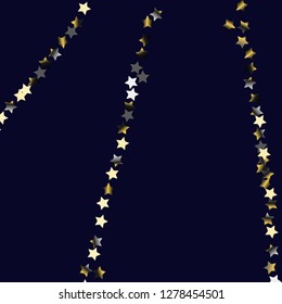 Elegant striped background. Stripes from random stars. Isolated gradient celestial elements. Platinum chrome metal shine. Holiday celebration luminous glossy vector template for decorations