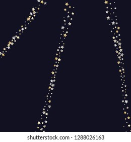 Elegant striped background. Stripes from random stars.  Isolated gradient celestial elements. Yellow pearl nacre shine. Holiday celebration luminous glossy vector template for decoration