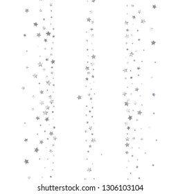 Elegant striped background. Stripes from random stars. Isolated gradient celestial elements. Platinum metal shine. Iridescent glitter festive celebration vector template for decoration