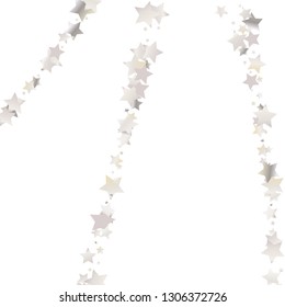 Elegant striped background. Stripes from random stars.  Isolated gradient stellar elements. Pearl nacre gloss. Holiday celebration luminous glossy vector template for decoration