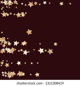 Elegant striped background. Stripes from random stars.  Isolated gradient stellar elements. Brass metal glitter. Festive iridescent holographic shine effect vector template for decorations