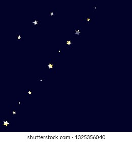Elegant striped background. Stripes from random stars.  Isolated yellow blue white grey gradient celestial elements. Iridescent glitter festive  celebration vector  template for decorations