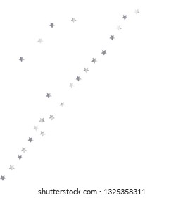 Elegant striped background. Stripes from random stars.  Isolated gradient stellar elements. Platinum metal glitter. Holiday celebration luminous glossy vector template for decoration