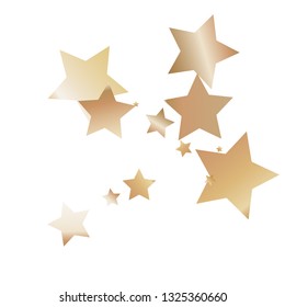 Elegant striped background. Stripes from random stars.  Isolated gradient celestial elements. Brass metal shine. Festive iridescent holographic shine effect vector template for decorations