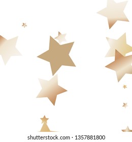 Elegant striped background. Stripes from random stars.  Isolated gradient celestial elements. Brass metal glitter. Holiday celebration luminous glossy vector template for decorations