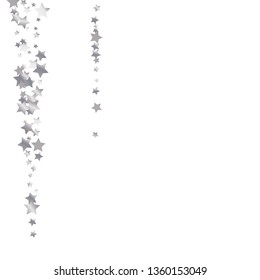 Elegant striped background. Stripes from random stars.  Isolated gradient stellar elements. Platinum metal glitter. Festive iridescent holographic shine effect vector template for decoration