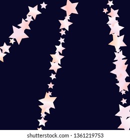 Elegant striped background. Stripes from random stars.  Isolated gradient celestial elements. Pink purple pearl nacre glitter Iridescent glitter festive celebration vector template for decoration