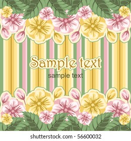 Elegant striped floral background, vector