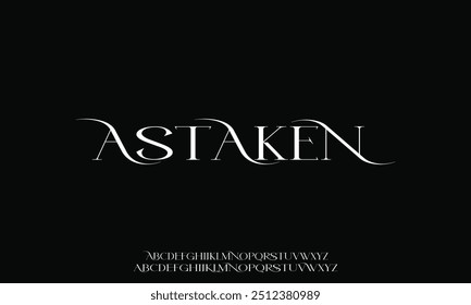 Elegant strong serif alphabet display font vector with alternative style illustration