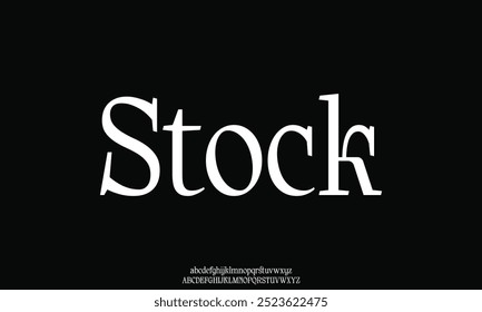 Elegant strong serif alphabet display font vector with alternative style illustration