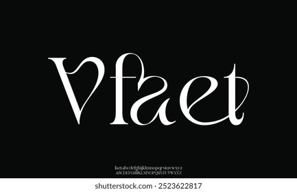 Elegant strong serif alphabet display font vector with alternative style illustration