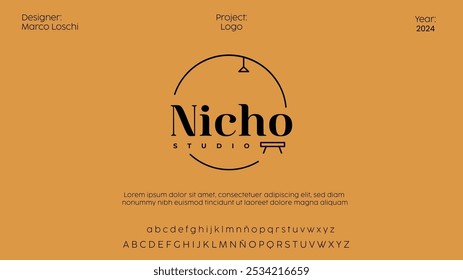 elegant studio artistic brown golden logo
