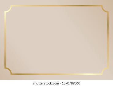 Elegant style of golden frame and gradient beige color background with copy space. Social media vector illustration for website, banner, poster, cover, brochure and invitation card design template.