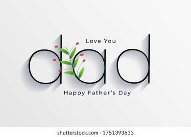 Elegant Style Happy Fathers Day Greeting Card Design