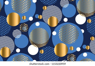 Elegant style irregular circle geometry seamless pattern. Vector illustration surface design for print and web. Luxury repeatable motif for fabric, background.
