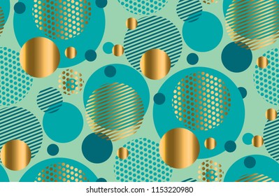 Elegant style irregular circle geometry seamless pattern. Vector illustration surface design for print and web. Luxury repeatable motif for fabric, background.
