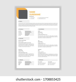 Elegant Style Resume Design Vector Template