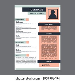 Elegant style resume design vector template