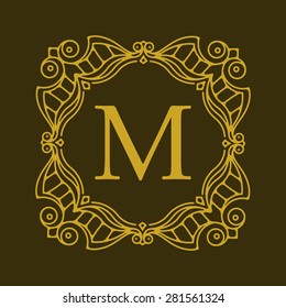 Elegant style vector monogram design template. Excellent for logo design. Vector illustration
