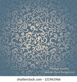 Elegant stylish abstract swirls wallpaper. Seamless pattern 