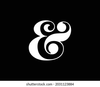 Elegant and stylish ampersand. Decorative ampersand for art, invitations, cards or banner. Vector illustration.