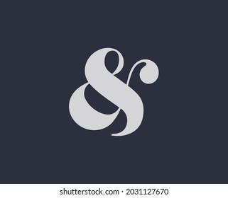 Elegant and stylish ampersand. Decorative ampersand for art typography, invitation, card, banner, poster or t-shirt graphic. Vector illustration.