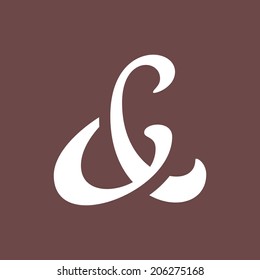 Elegant and stylish ampersand symbol for wedding invitation. Vector illustration