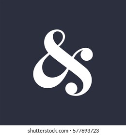 Elegant and stylish custom ampersand. Decoration ampersand for custom invitation. Vector illustration