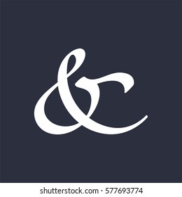 Elegant and stylish custom ampersand. Decoration ampersand for custom invitation. Vector illustration