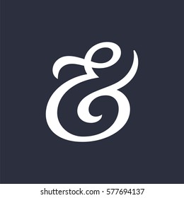 Elegant and stylish custom ampersand. Decoration ampersand for custom invitation. Vector illustration