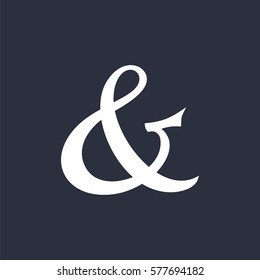 Elegant and stylish custom ampersand. Decoration ampersand for custom invitation. Vector illustration