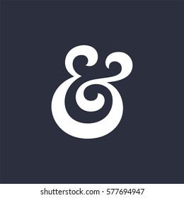 Elegant and stylish custom ampersand. Decoration ampersand for custom invitation. Vector illustration