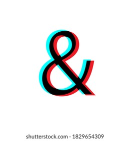 Elegant and stylish custom ampersand. Social media concept. Isolated on white background