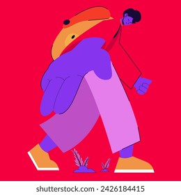 Elegant and Stylish Flat Character Composition